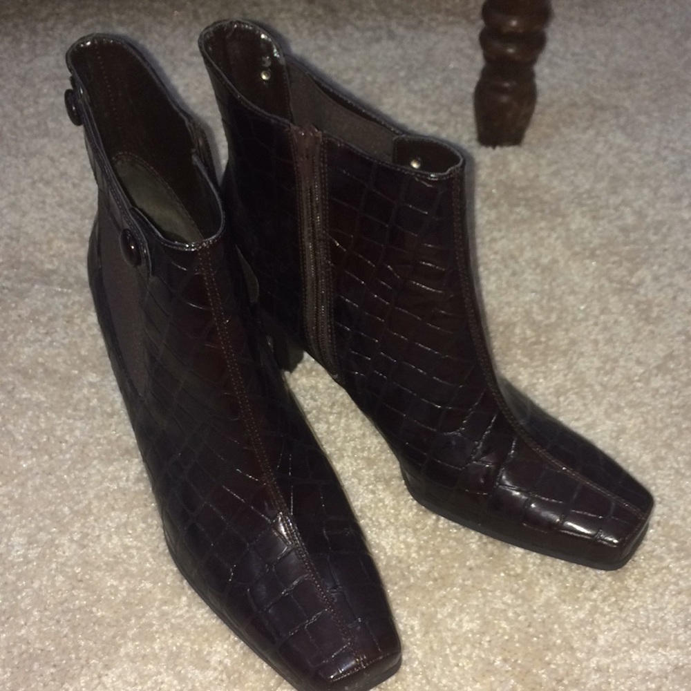 Franco Sarto Brown Leather Booties